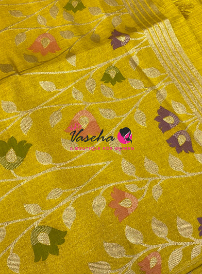 Banarasi - Heritage Meenakari Silk - Yellow Shade - VVBHS012