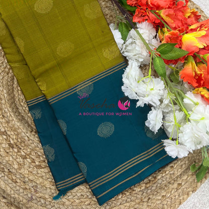 Half Mix - Pure Soft Silk Saree - Long Retta Petta Border with Butta - VVPSS084
