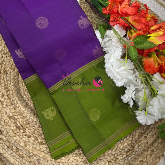 Half Mix - Pure Soft Silk Saree - Long Retta Petta Border with Butta - VVPSS084