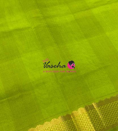 Semi Silk Cotton Saree |Pazhum Pazhamum Checks Design |VVSSC020
