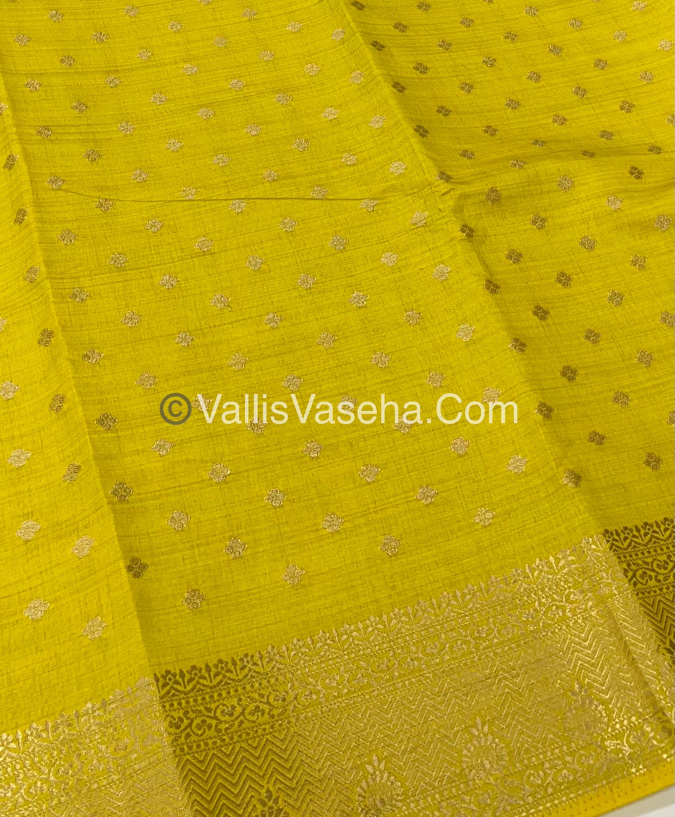 Semi Tussar Silk  - Yellow Shade  - VVSTS015