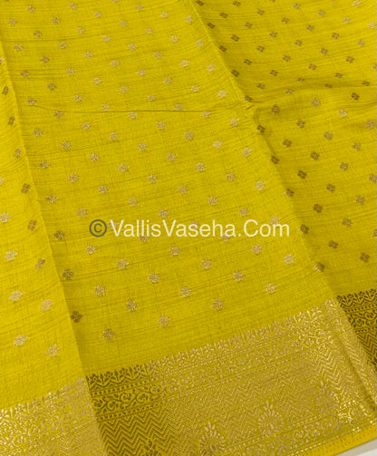 Semi Tussar Silk  - Yellow Shade  - VVSTS015