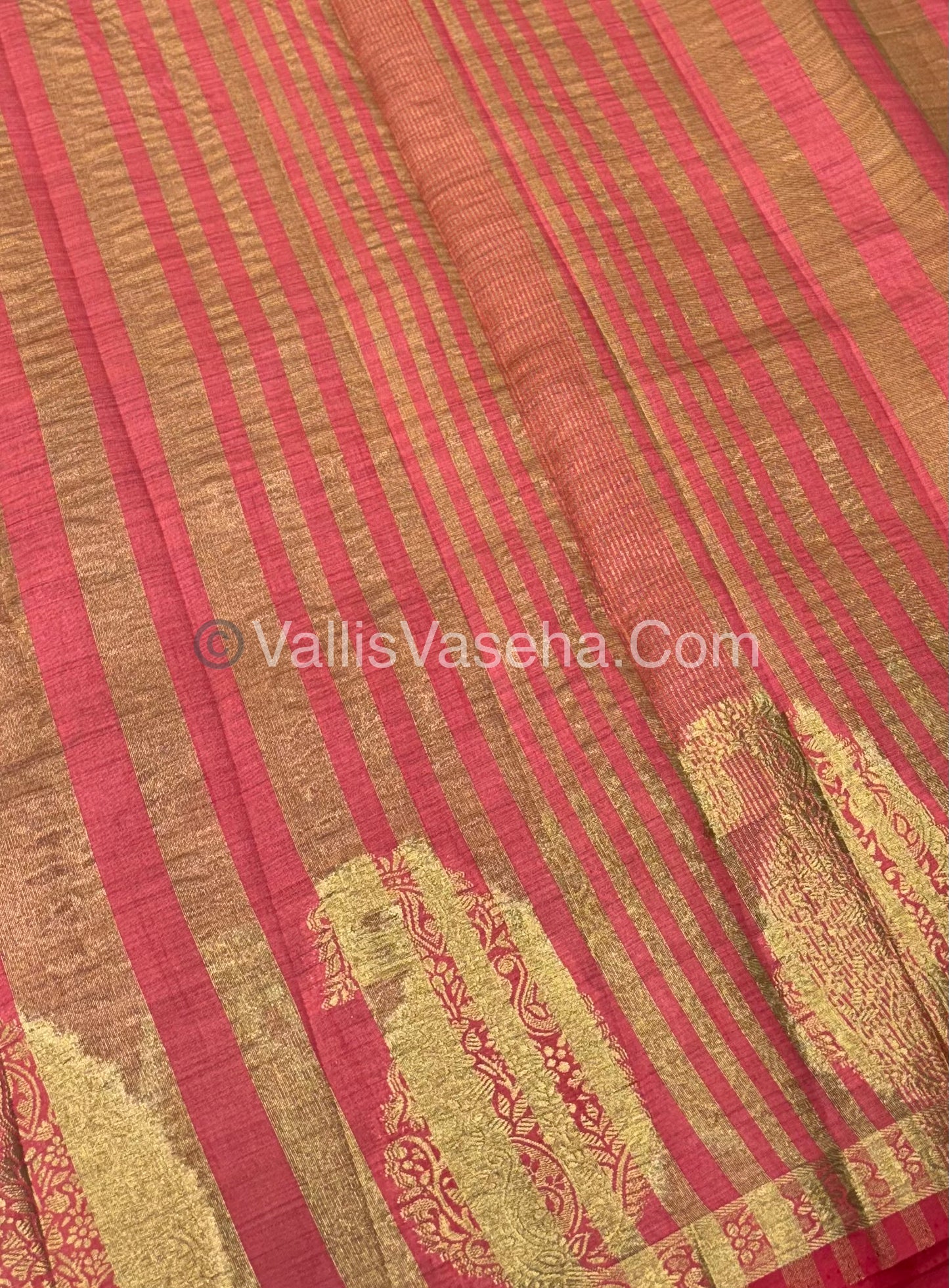 Semi Tussar Silk - Small Mango - Peach  Shade - VVSTS002