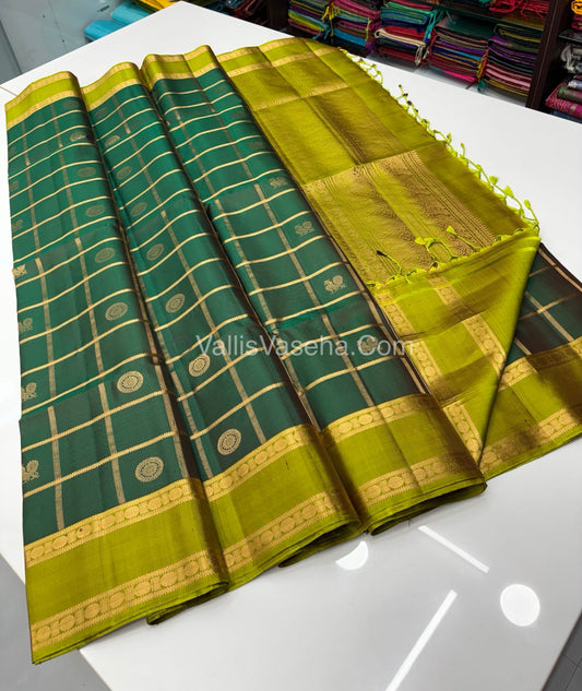 Pure Soft Silk Saree - Retta Petta Border- Mayil & Chakkaram - VVPSS057
