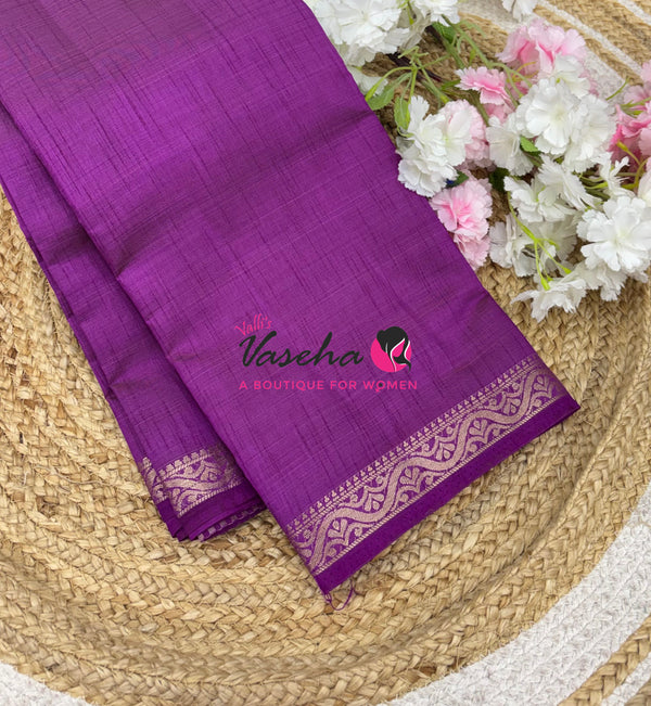 Semi Tussar Silk - Purplish Pink Shade - VVSTS070