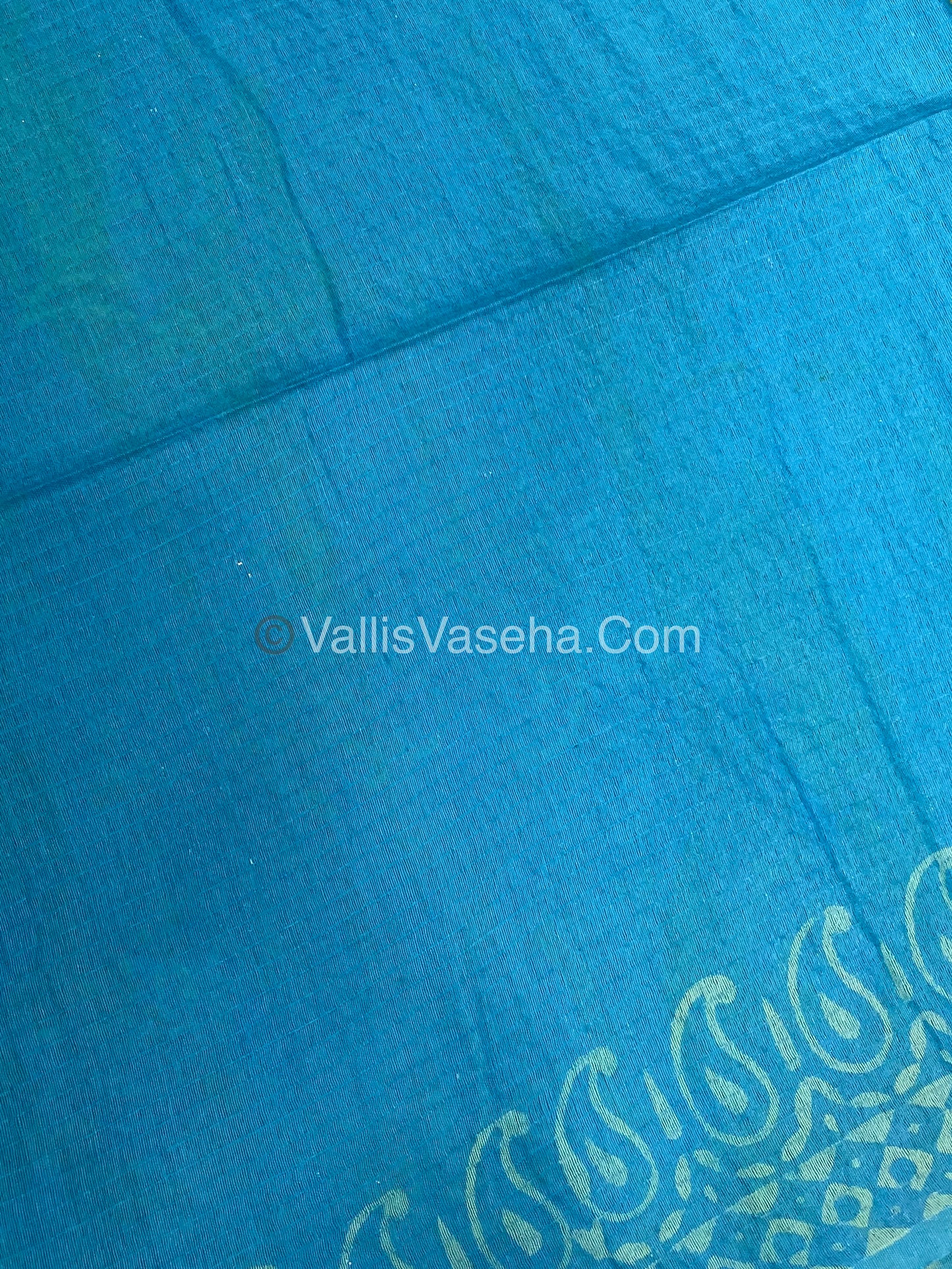 Bhagalpuri Silk | Green with Blue Shade |VVBS009