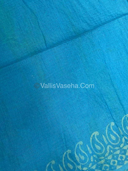 Bhagalpuri Silk | Green with Blue Shade |VVBS009