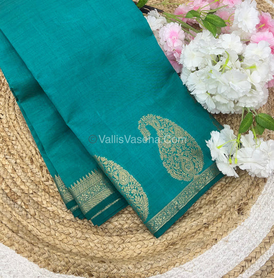 Semi Tussar Silk - Small Mango - Blue Shade - VVSTS002