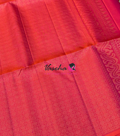 Pure Soft Silk Saree  - Peachish Pink Shade - VVPSS133