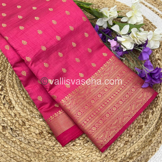 Semi Tussar Silk Saree - Dark Peach Shade - VVSTS008