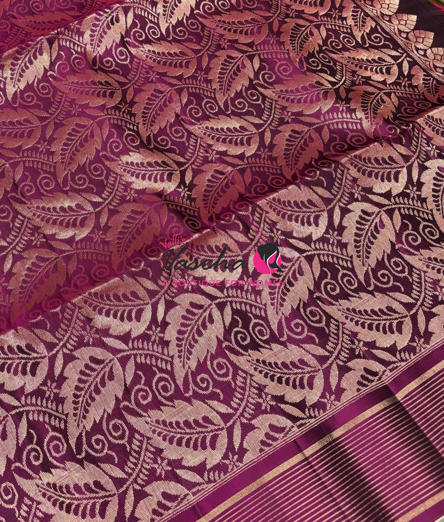 Half Mixed  Soft Silk Saree - (1.75 warp)Brown & Pink  - VVPSS090