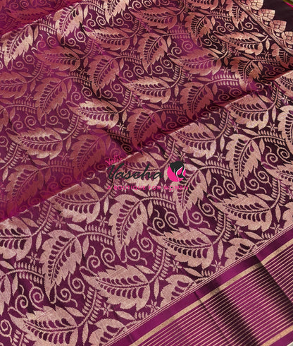 Half Mixed  Soft Silk Saree - (1.75 warp)Brown & Pink  - VVPSS090
