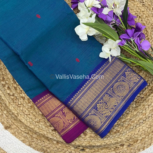Kanchi Cotton Saree - Butta Design with Ganga Jamuna Border VVKCS008