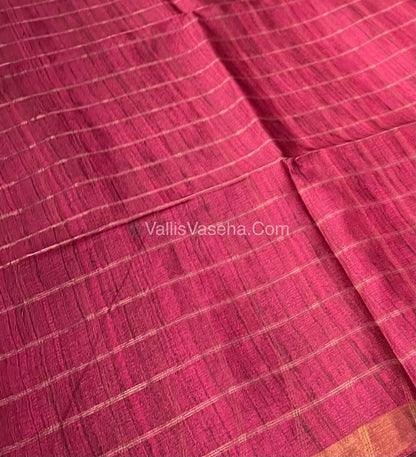 Semi Gicha Tussar Silk Saree - checks pattern - VVSGT004