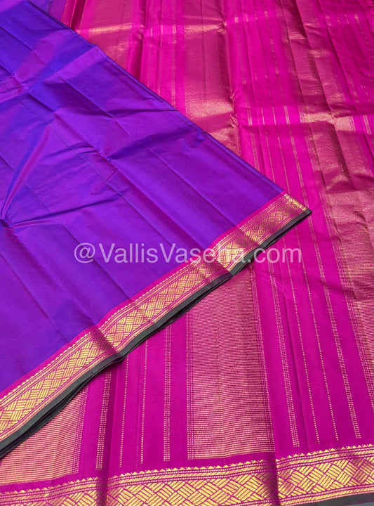 Pure Kanchipuram Silk Saree - Purple & Pink Combo - VVPS016
