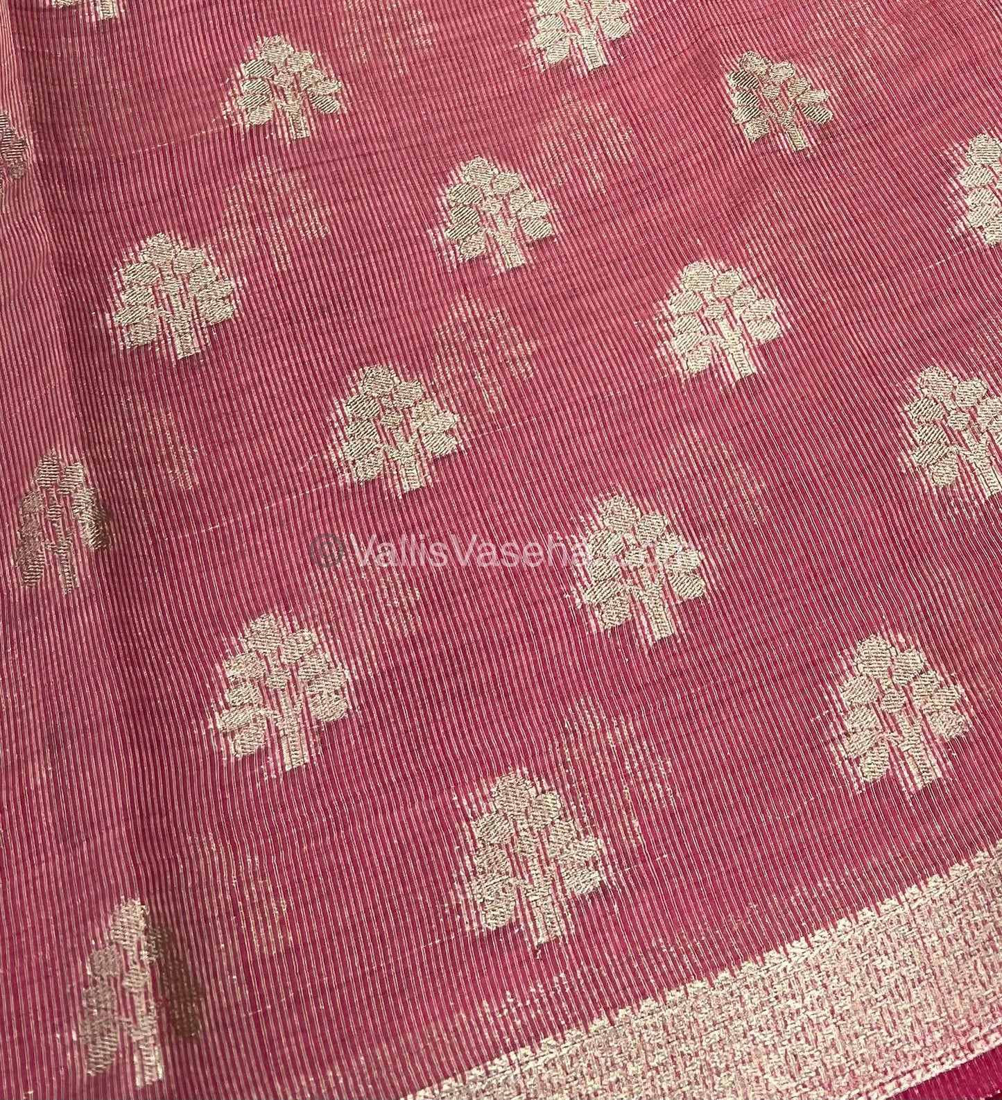 Semi Tussar Silk Saree - Dark pink Shade - VVSTS009