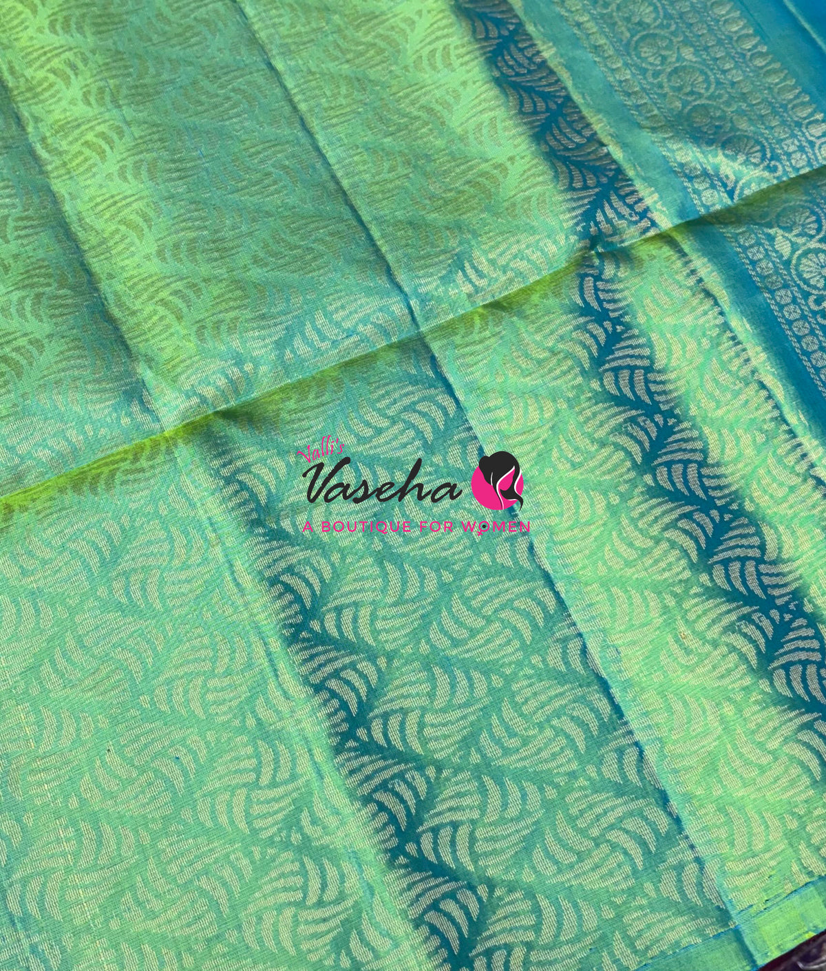 Pure Soft Silk Saree  - Purple With Dual Tone Green - VVPSS118