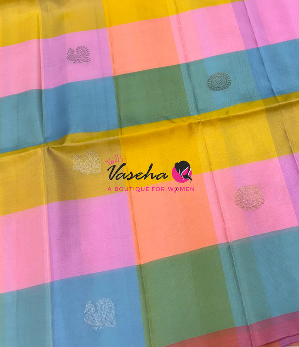 Pure Soft Silk Saree  - Pazhum Pazhamum Checks - VVPSS092