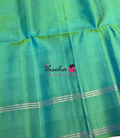 Pure Soft Silk Saree  - Purplish Pink & Dual Tone Green Combo - VVPSS136