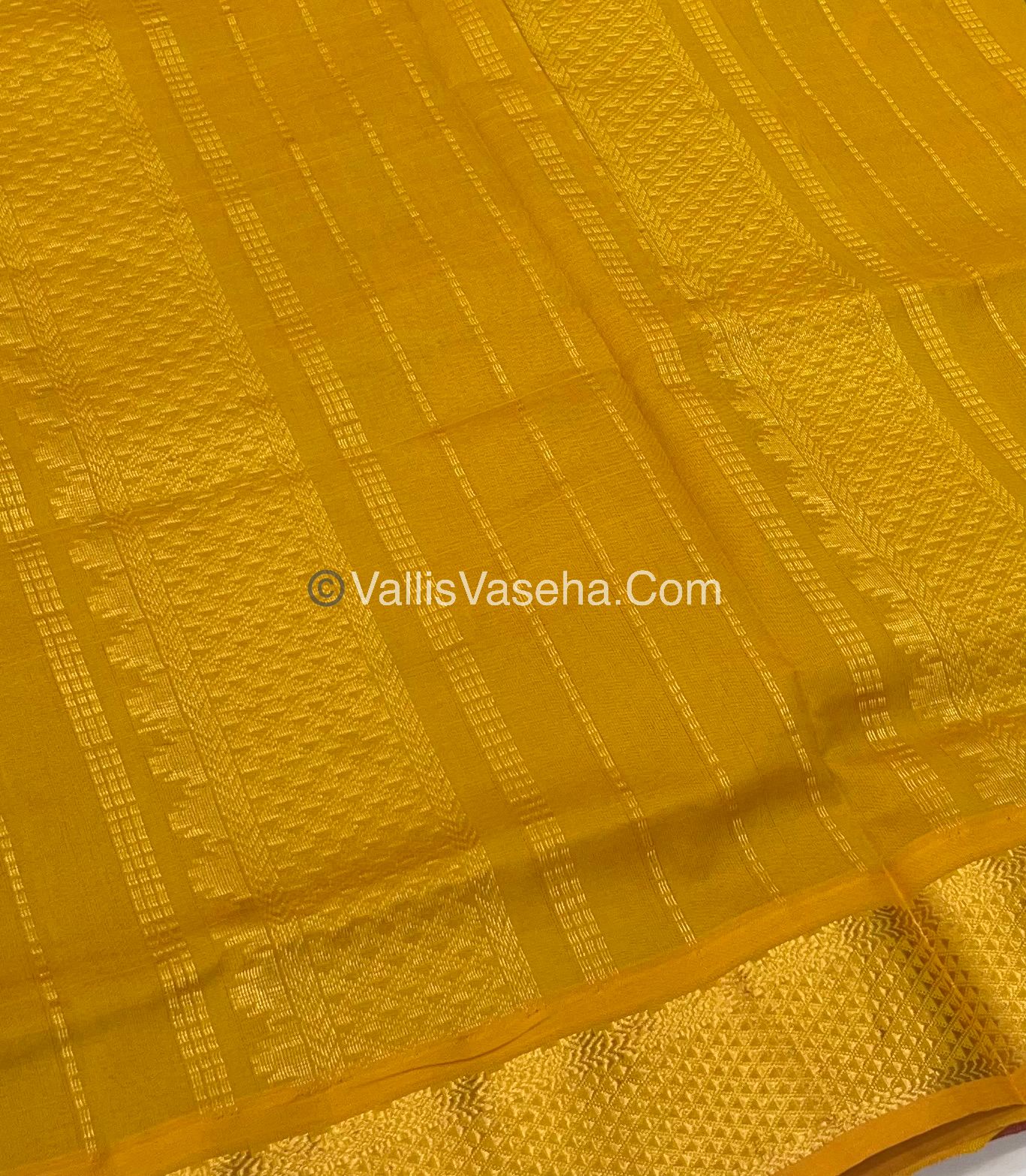 Semi Silk Cotton Saree - Pink With Yellow shade - VVSSC003