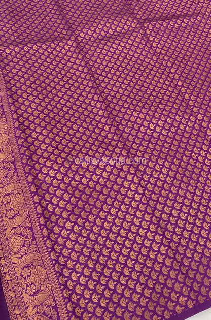 Kanchi Semi Silk - Ramar Blue with Purple - VVKSS001