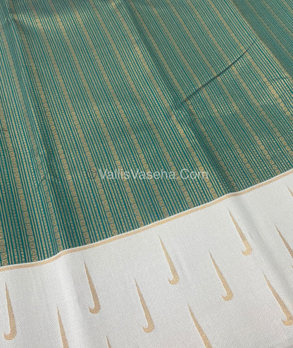 Kanchi Semi Silk - Ramar Blue with Cream VVKSS001