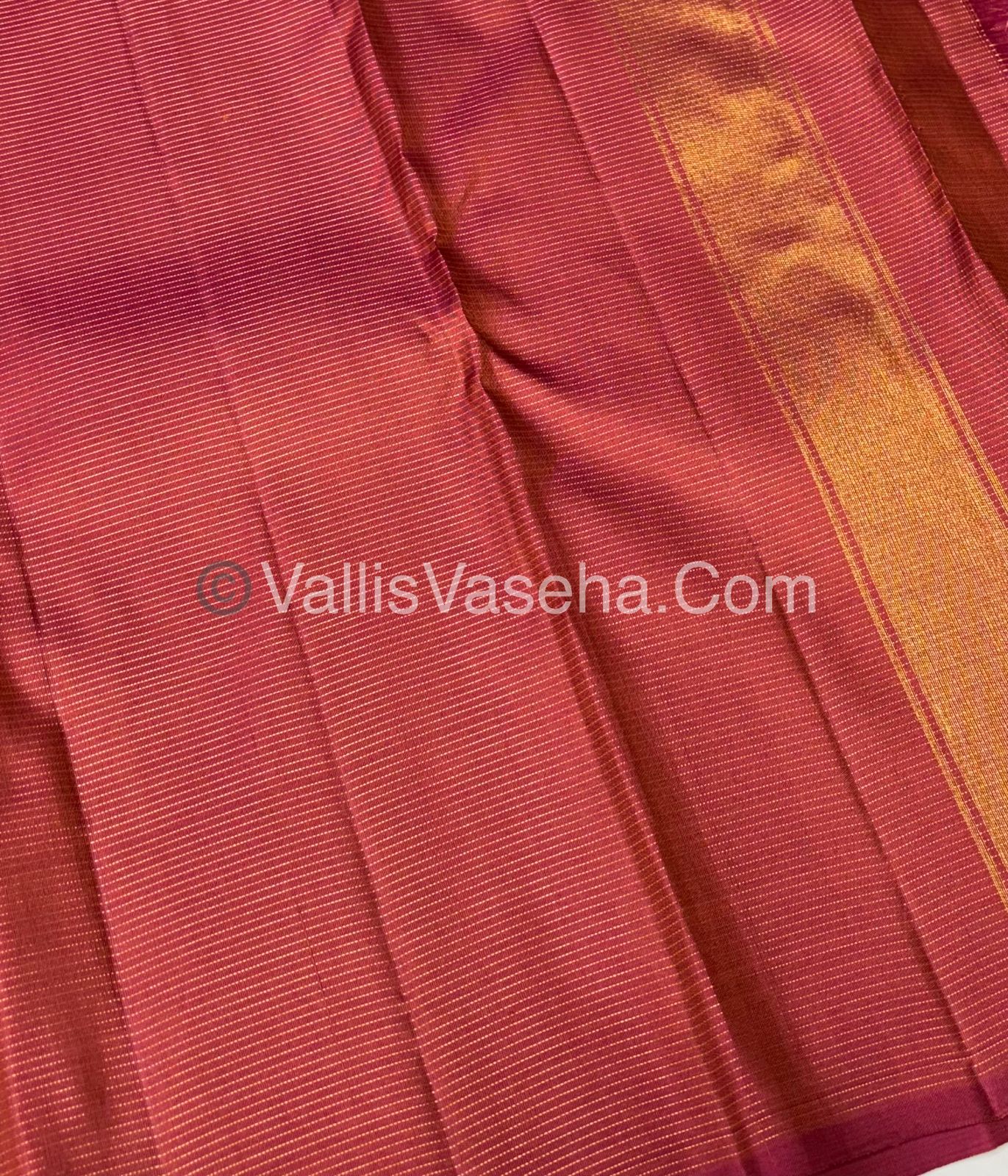 Pure Vintage Kanchipuram Silk Saree  - Raising Design - Peachish Pink Shade VVPS019