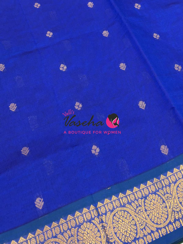 Semi Silk Cotton Saree | Double Leaf Butta Design |VVSSC016