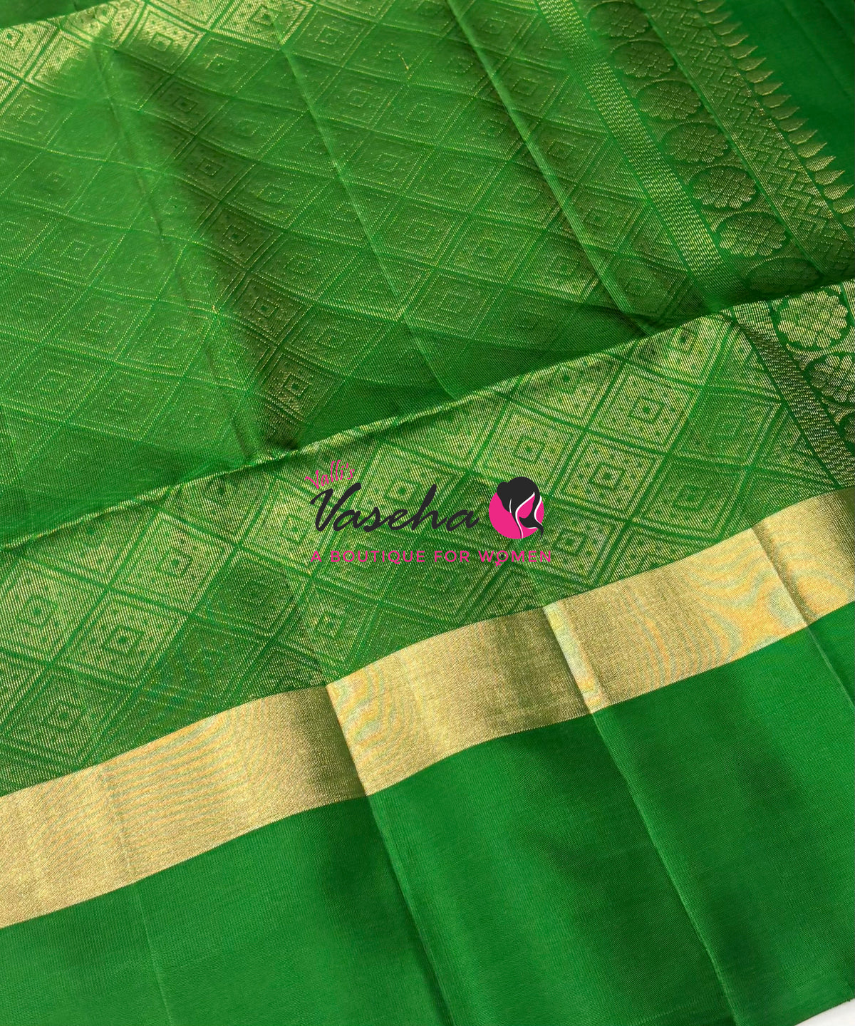 Pure Soft Silk Saree - Light Pink & Green - VVPSS121