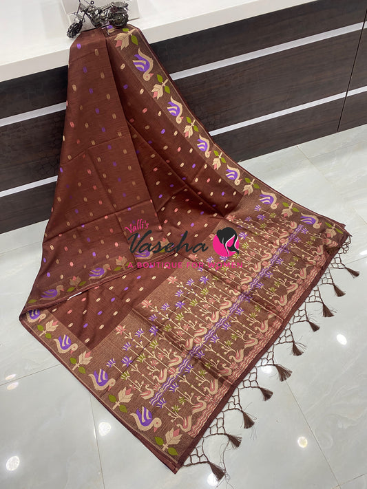 Banarasi - Heritage Meenakari Silk - Brown Shade - VVBHS014