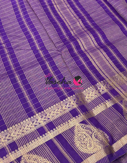 Semi Tussar Silk Saree | Violet Shade |VVSTS061