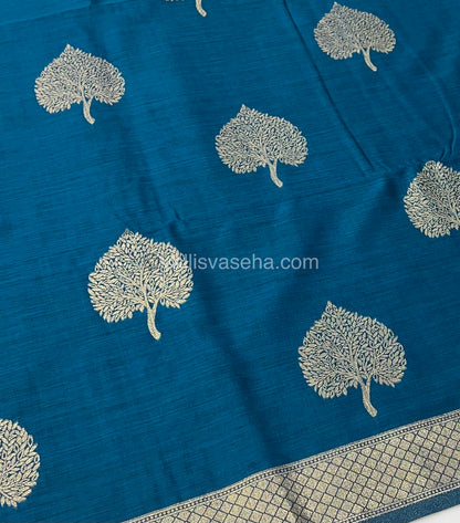 Banarasi - Heritage Silk - Semi Kathan Silk -  Dark Blue Shade - VVBHS007