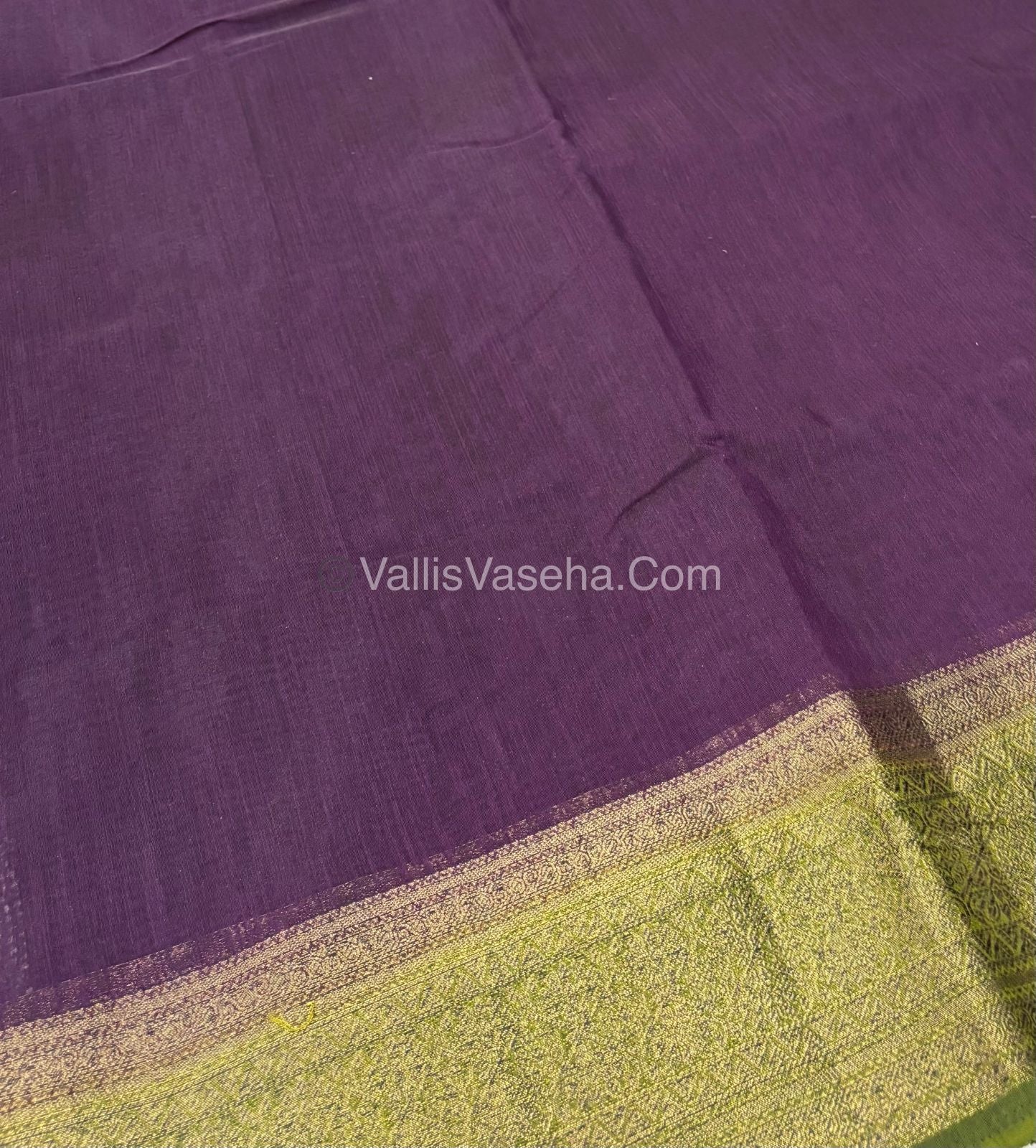 Bamboo Silk Saree - Violet With Green Shade - VVBSS006