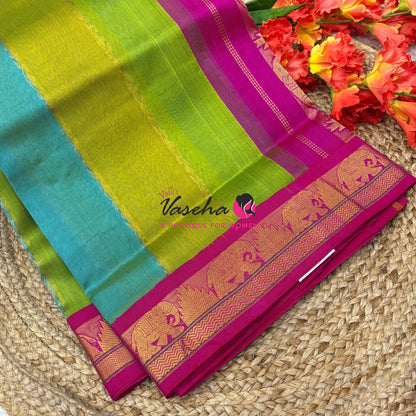 Pure Korvai Silk Cotton - Multi  Colour Shade  - VVKSC040