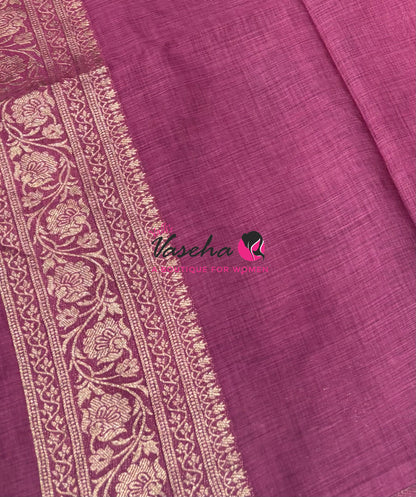 Banarasi - Heritage Silk - Semi Kathan Silk - Onion Pink  Shade - VVBHS011