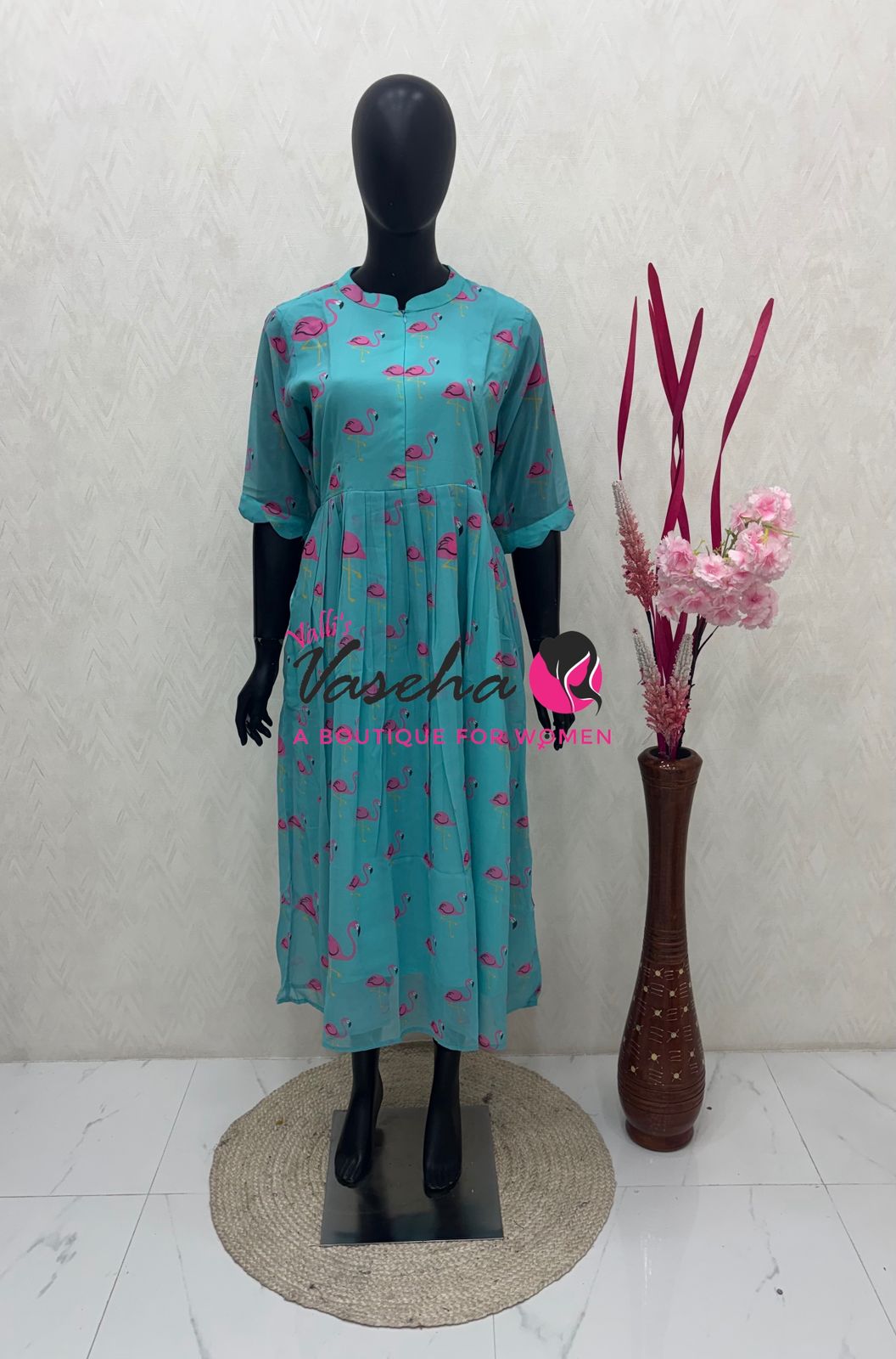 Ready Made - Georgette - Maxi Type - Blue Color  - VVFMG001