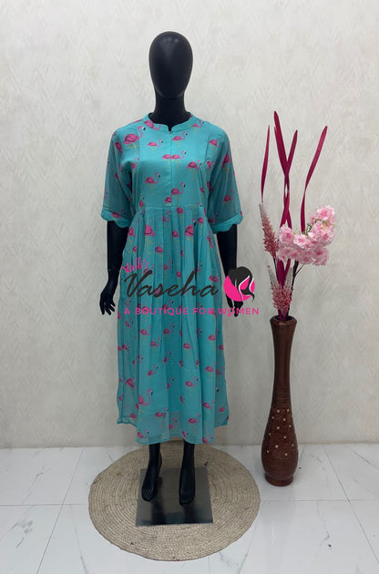 Ready Made - Georgette - Maxi Type - Blue Color  - VVFMG001