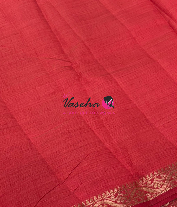 Semi Tussar Silk - Red Shade - VVSTS070