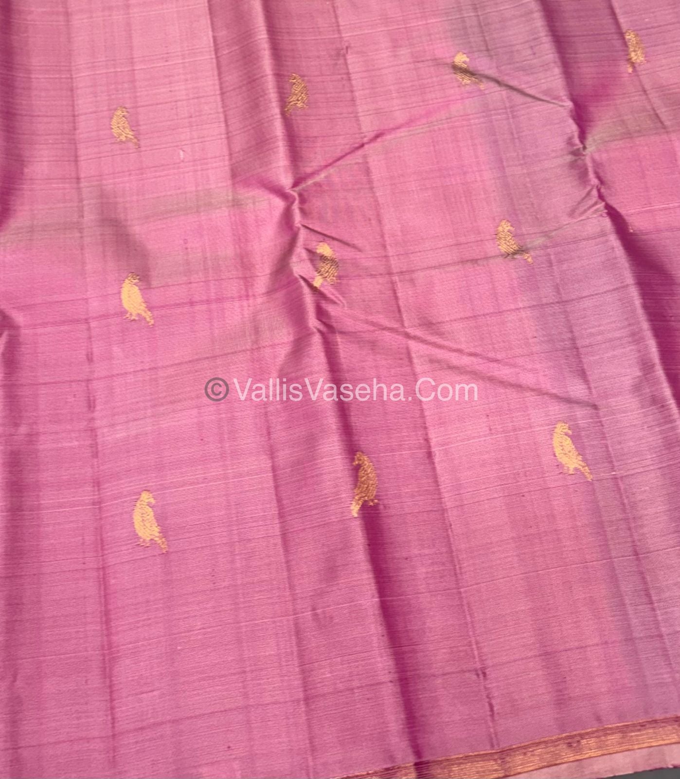 Pure Kanchipuram Silk Saree - Pink with Multi colour Shade - VVPS025