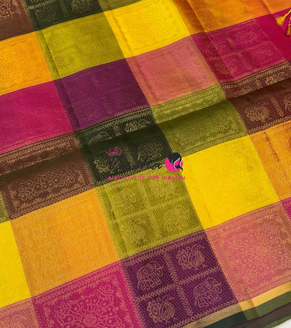 Pure Soft Silk Saree - Partly Pallu -  Half & Half Saree - VVPSS088