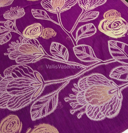 Linen Mixed Jute Silk Saree - Purplish Pink Shade - VVLMJ002