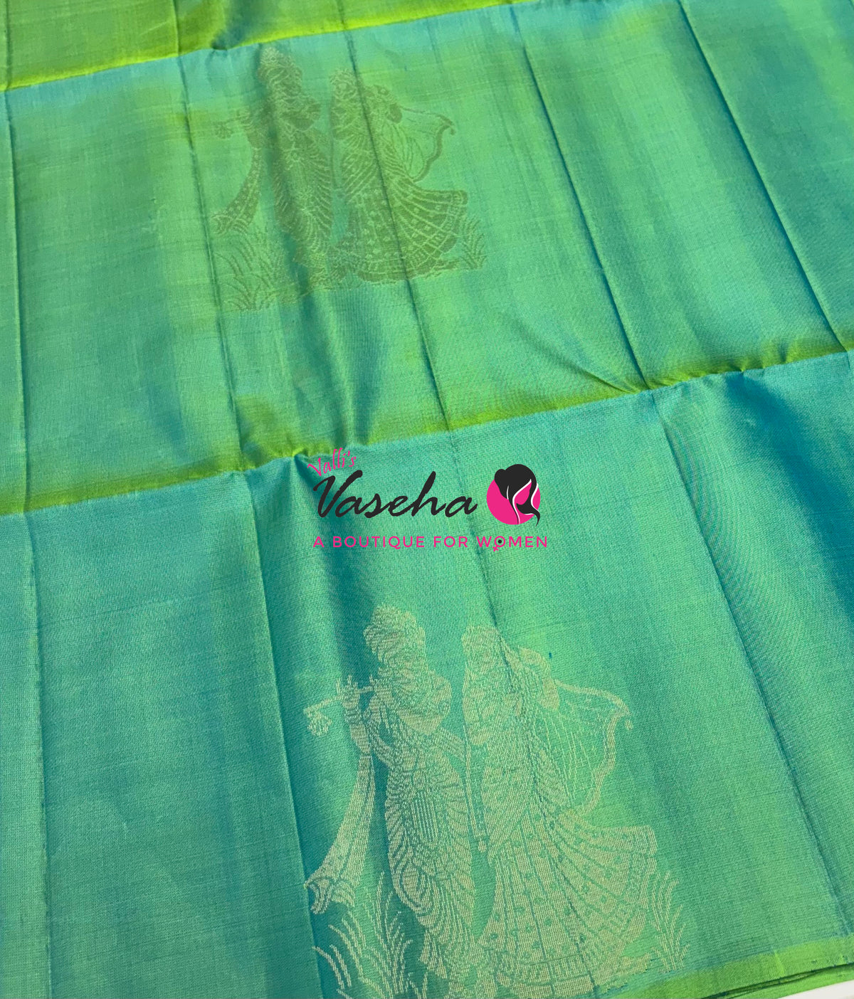 Pure Soft Silk Saree  - Dual Tone Green Shade - VVPSS133