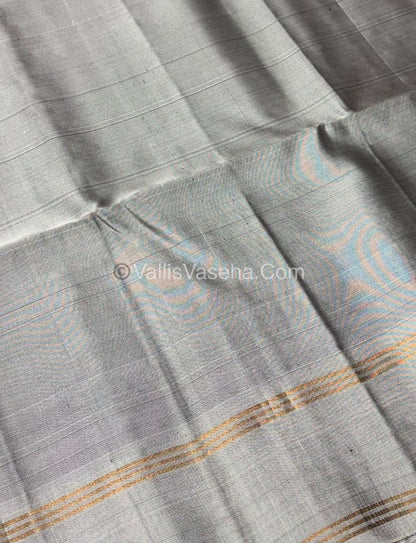 Half Mixed Soft Silk Saree - Kolam Design - Purple & Grey  Shade - VVPSS056