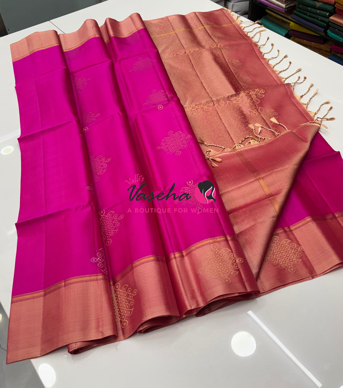 Half Mix - Pure Soft Silk Saree - Kolam Design - VVPSS158