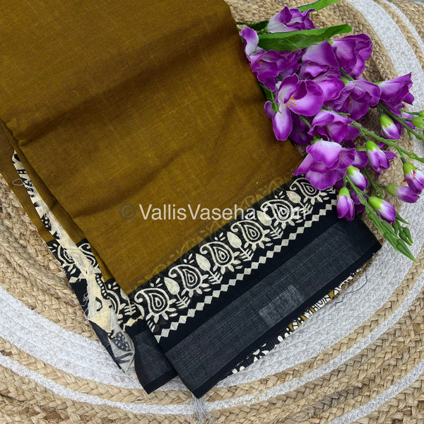 Linen Mixed Cotton Saree |VVLMP001