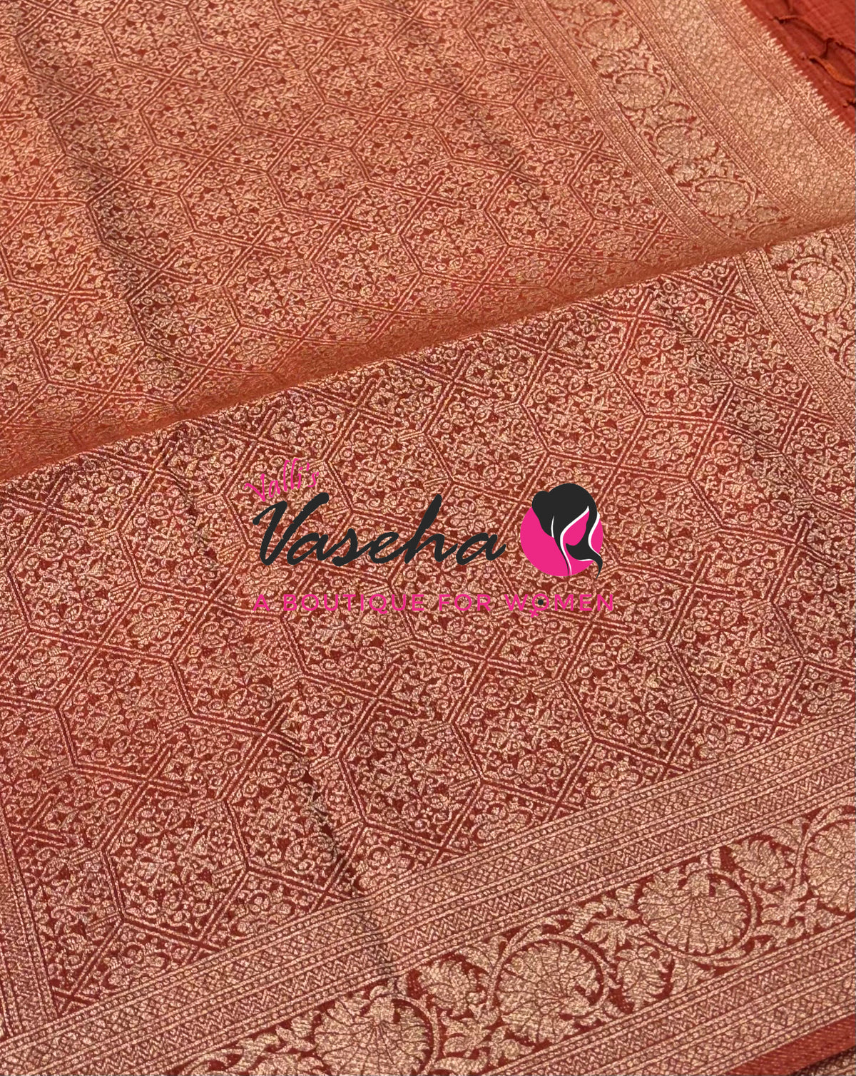 Banarasi - Heritage Silk - Semi Kathan Silk - Rust Orange Shade - VVBHS010