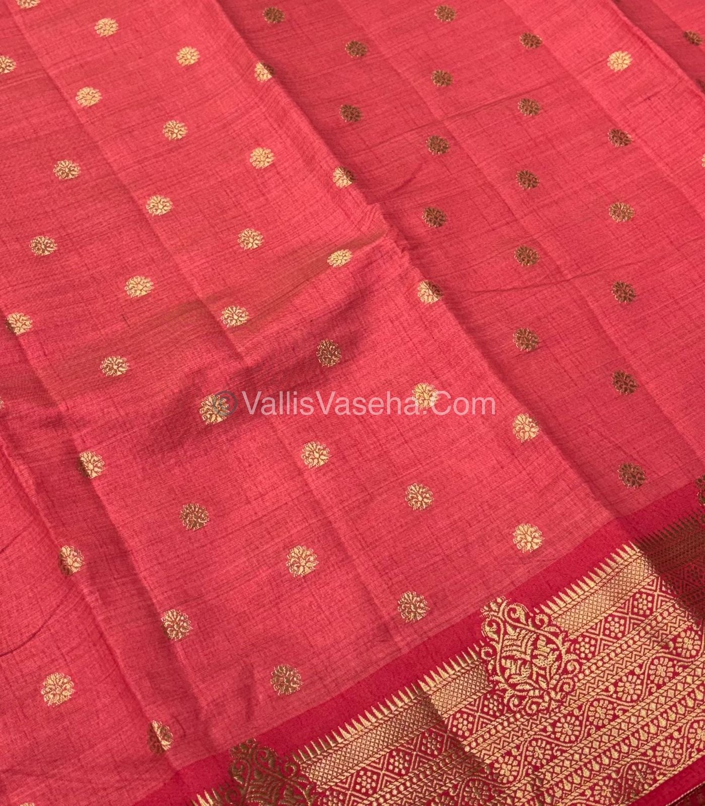 Semi Tussar Silk Saree - peach shade - VVSTS032