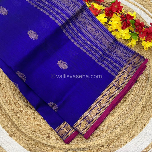 Pure Silk Cotton Saree - Retta Mayil Design - VVRMS001