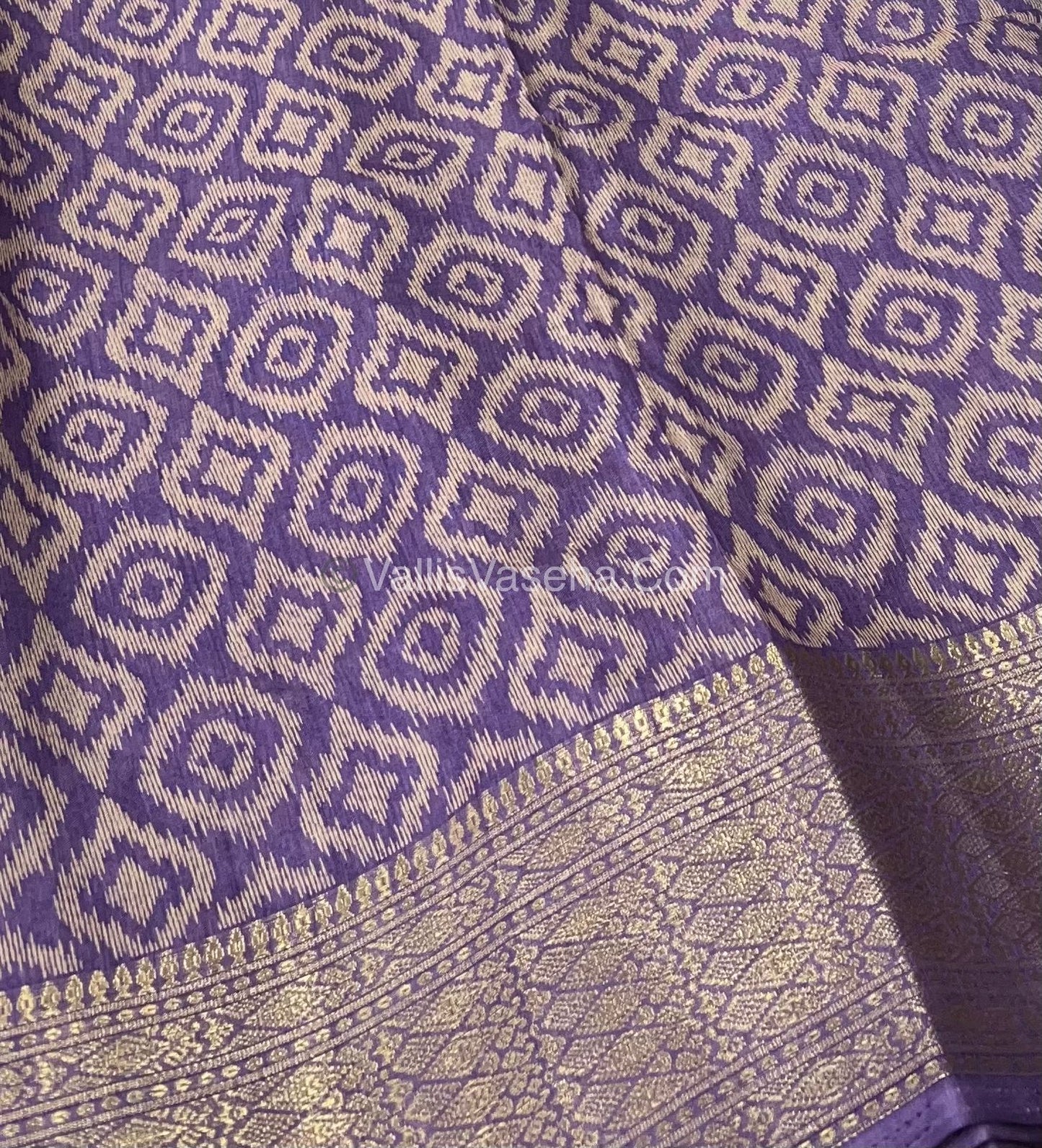 Semi Binny Silk - Ikkat Design - VVSBS004 - lavender shade
