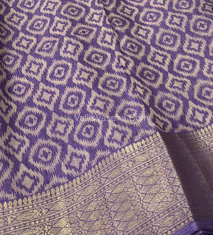 Semi Binny Silk - Ikkat Design - VVSBS004 - lavender shade